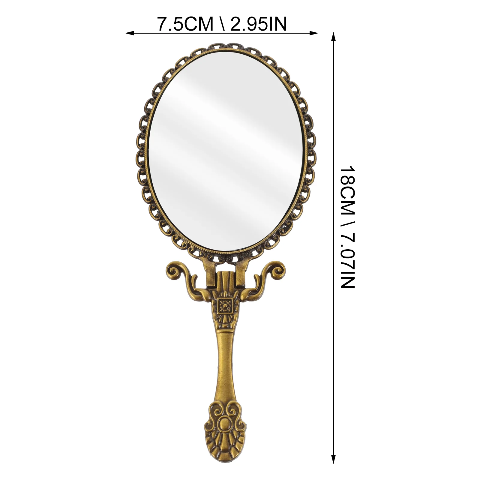 Miroir de maquillage avec poignée pour adultes, autocollants en métal rétro, déterminer des miroirs propres