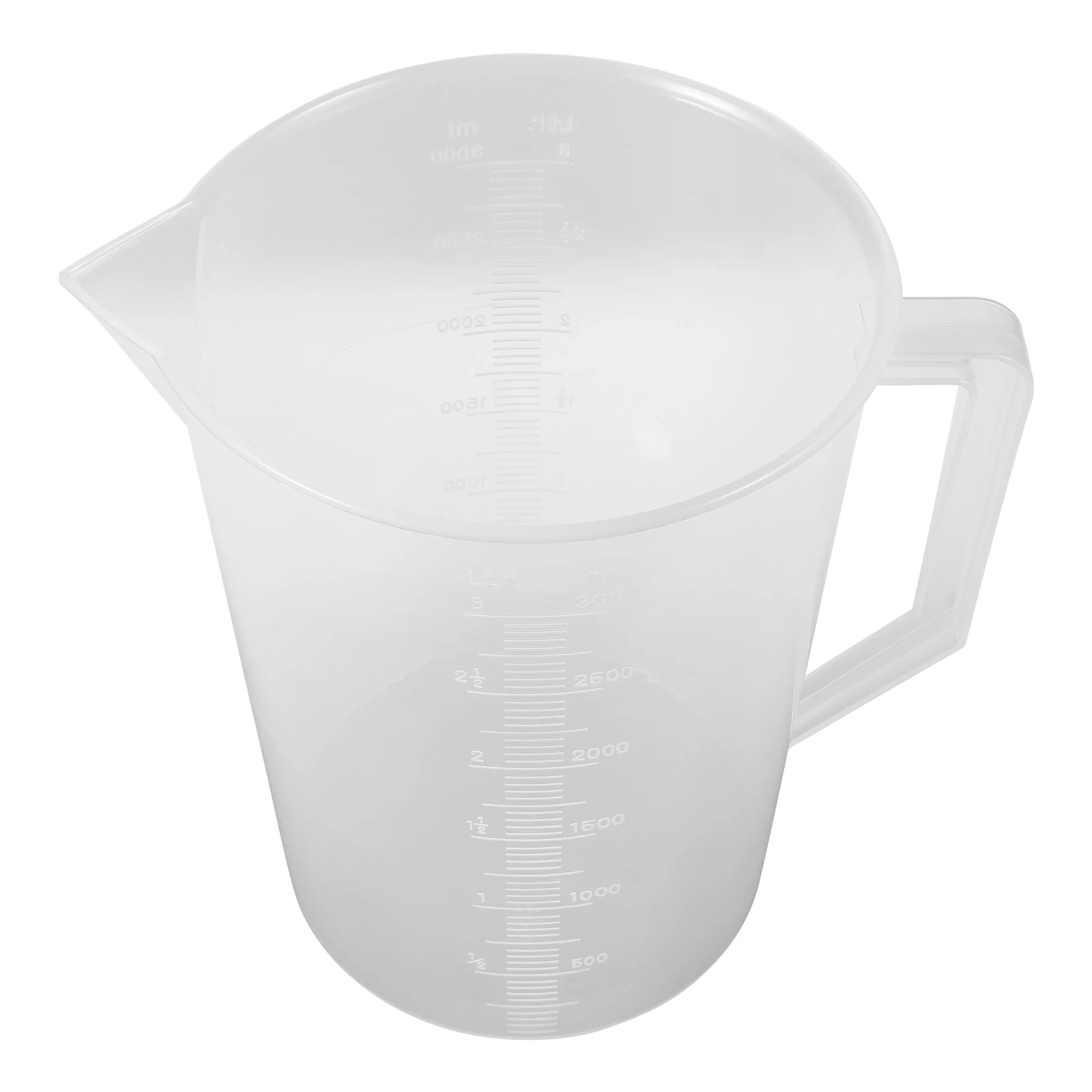 

3000ml Large Capacity Plastic Graduated Beaker Wide Mouth Measuring Cup Laboratory Industrial Tall Jug Liquid Dispenser