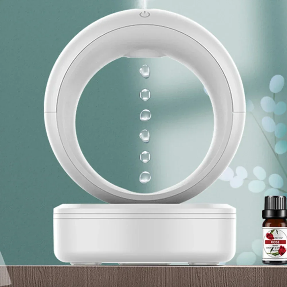 Water Droplet Air Humidifier 680ml Anti-gravity Diffuser Night Light Weightless Sprayer Creative Decorations Holiday Cool Gifts