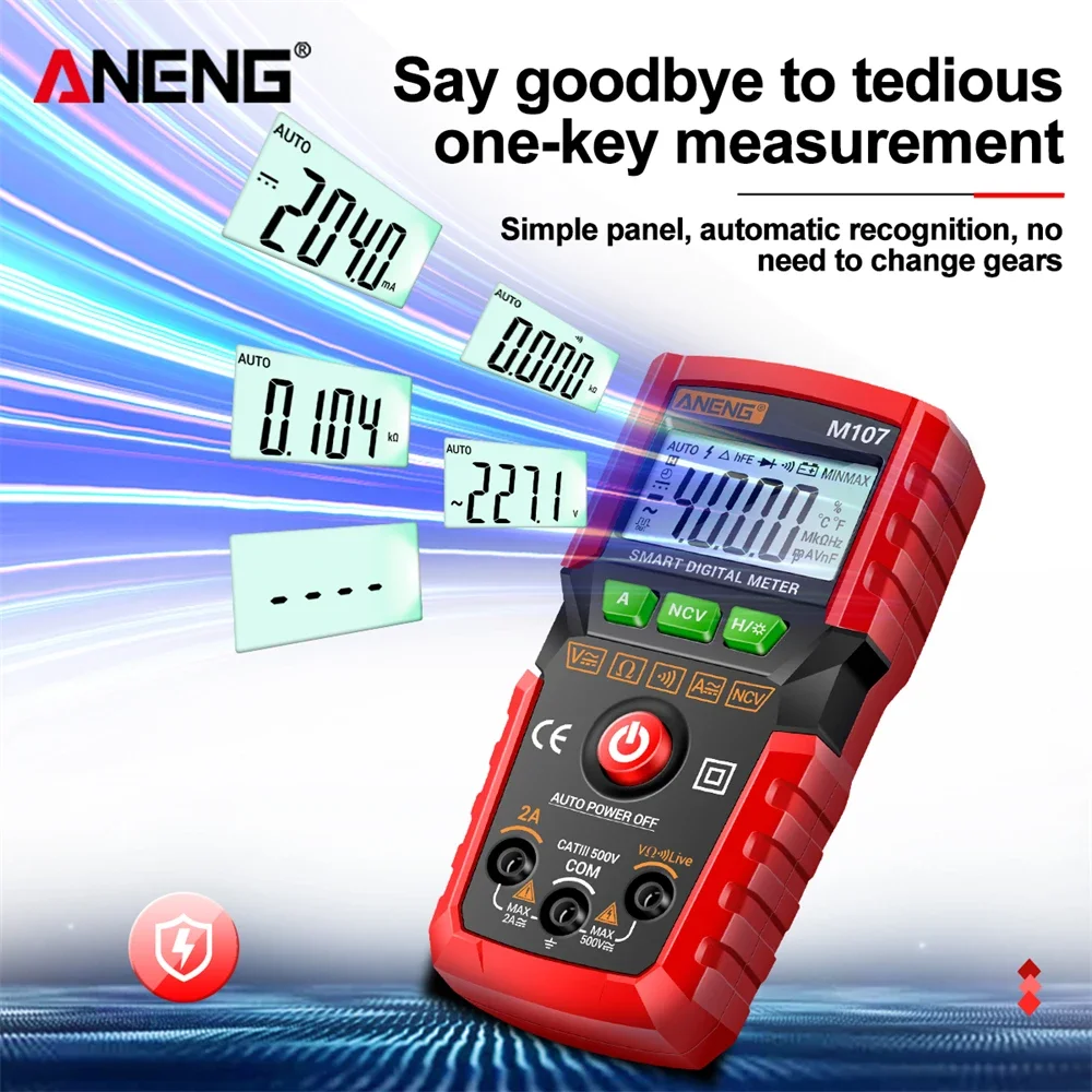 ANENG M107 Mini Digital Multimeter 4000 count  AC/DC Electrical Instruments Tester Auto Multimetro digital Profesional Meter