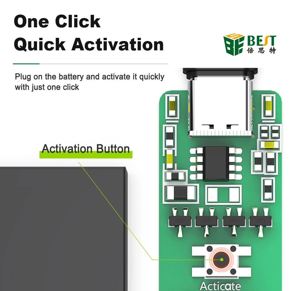 Battery Active Panel Fast Charge Detection Board For iPhone 5g-8-13p-15Pro-16plus-16 Pro Max Samsung Android Phone Activation