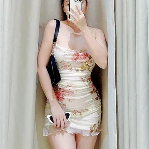 Kurzes Sommer -Frauenkleid, süß gedrucktes Halfternetz, schlanke Retro -Blumenkleider, neu 10 Hauptverkaufskleid - №4