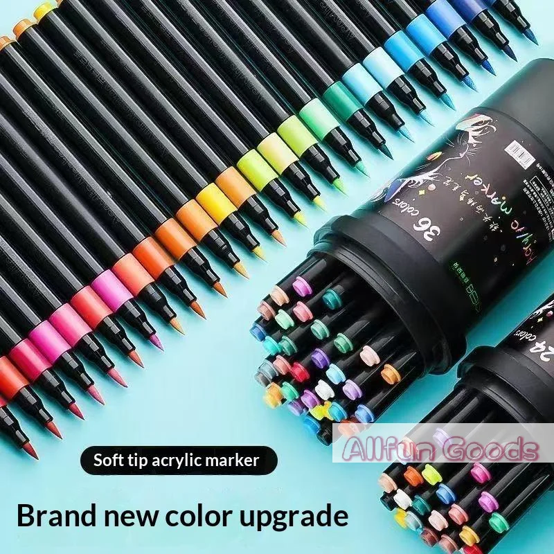 [TG835]120 Colors Non Toxic Soft Tip Acrylic Paint Markers Fast Drying Ink For Drawing Coloring DIY Crafts School Art Projects