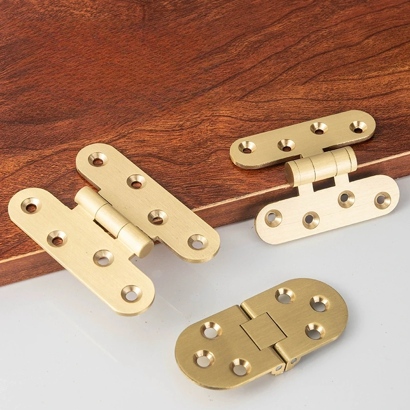 2 Pieces Thick Solid Brass Heavy-Duty Hinge for Furniture Butterfly H-Type Folding Hinges for Wardrobe & Cabinets Hardware