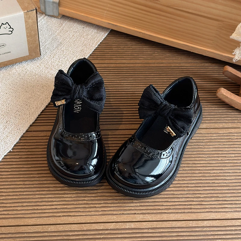 Little Girls Bowknot Detail Mary Jane Shoes 2026 New Summer Toddler Dress Shoes Soft Sole Classic Simple Princess School Dance