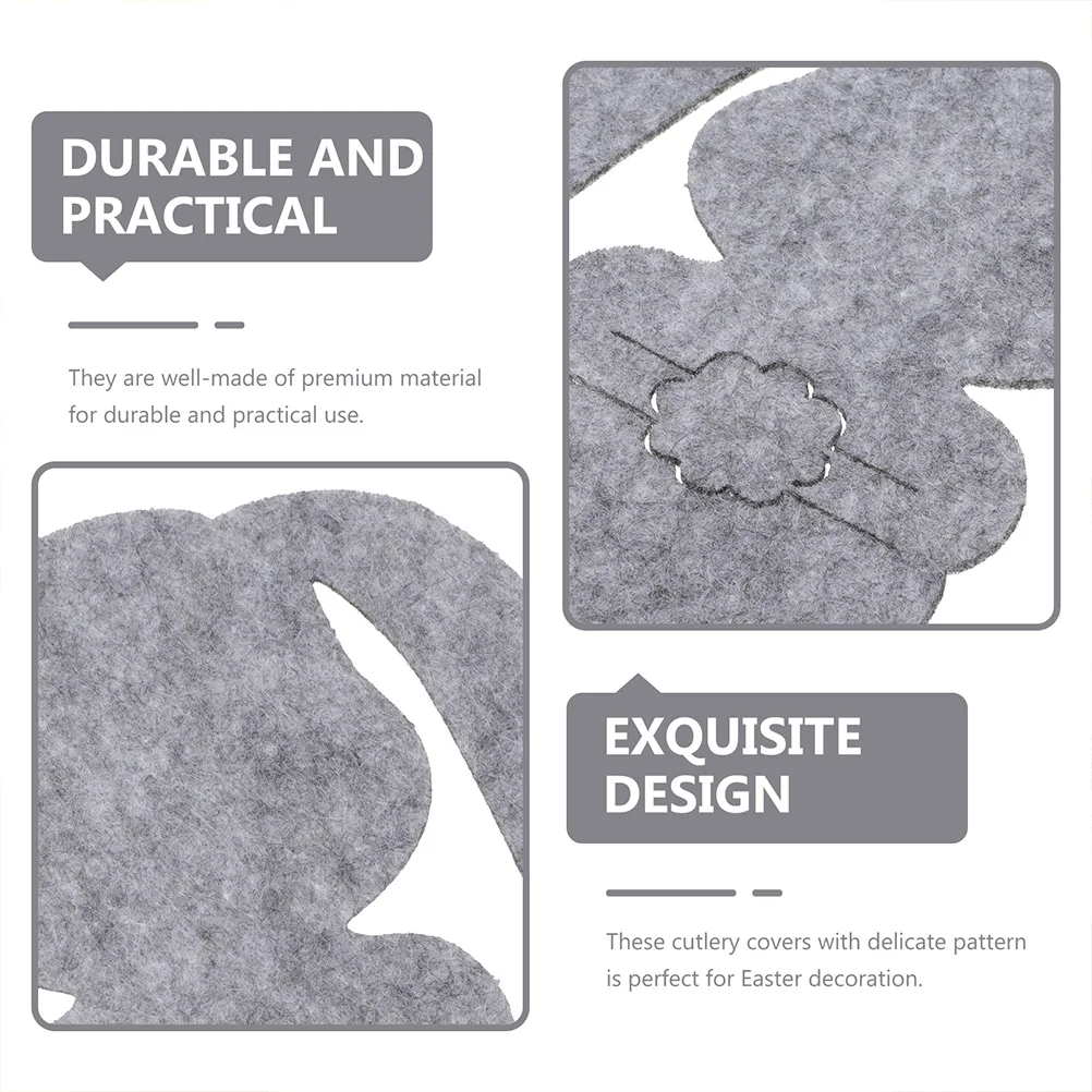 ถุงใส่ช้อนส้อมลายกระต่ายอีสเตอร์ 8 ชิ้น น่ารัก สำหรับตกแต่งงานเลี้ยงฤดูใบไม้ผลิ