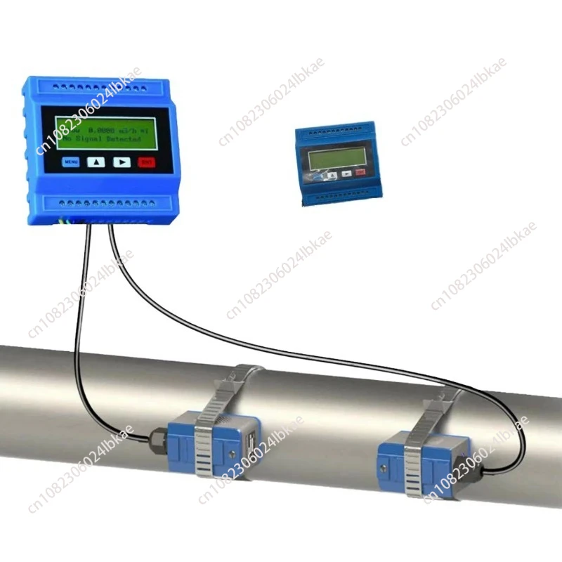 TUF-2000M Water Flow Meter External Clamp Handheld Sensor Digital Liquid Flow Meter for Metal or Plastic Pipes