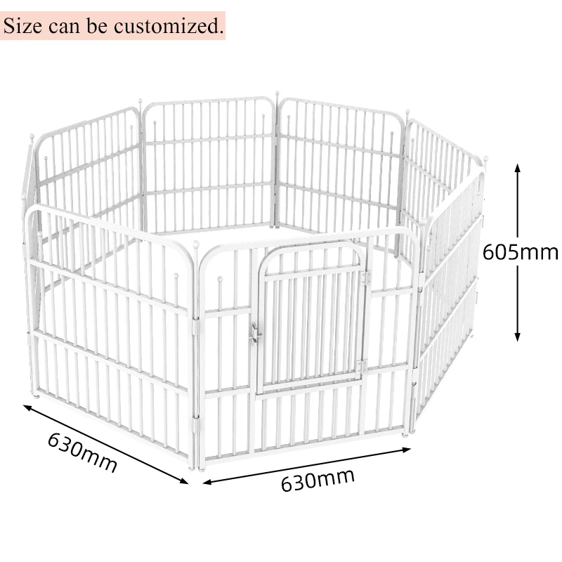 

New Arrival Detachable White Metal Pet Indoor Outdoor Enclosure Run Cage Octagon Rabbit Run Cage