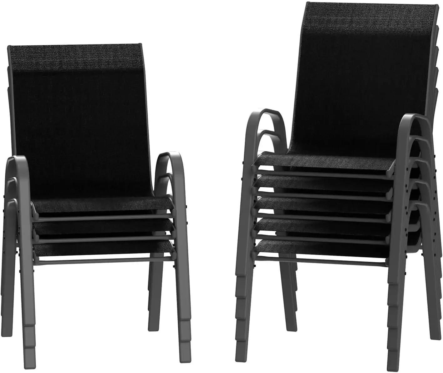Patio Chairs Set of 8, Outdoor Stackable Dining Chairs for All Weather, Breathable Garden Outdoor Furnitures for Backyard Deck(B