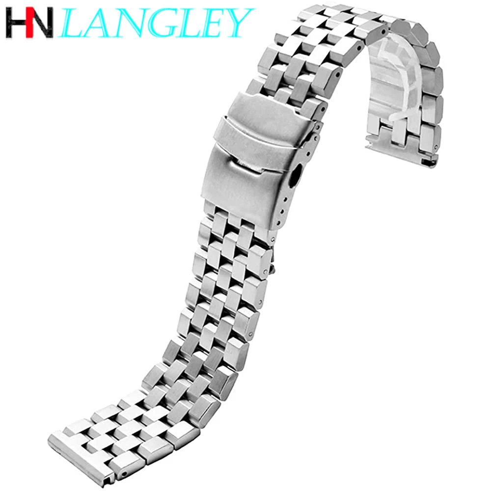 26mm 24mm 22mm 20mm 18mm Metal Watch Band Premium Solid Stainless Steel Watch Bracelet Straps Men Women Black/Silver WristBand