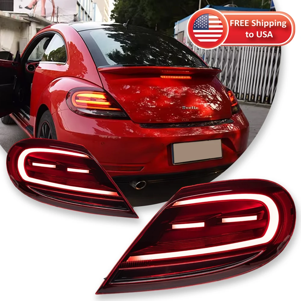 

Автомобильные аксессуары, светодиодный задний фонарь для VW Beetle 2013-2021, задние задние фонари в сборе, динамический свет запуска