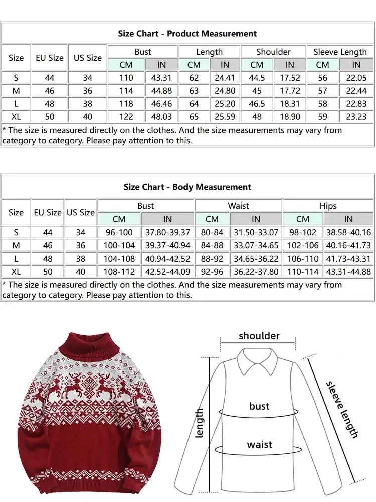 ZAFUL sweter z golfem dla mężczyzn łoś geometryczne świąteczne swetry jesienno-zimowa dzianina sweter rozciągliwy swetry unisex