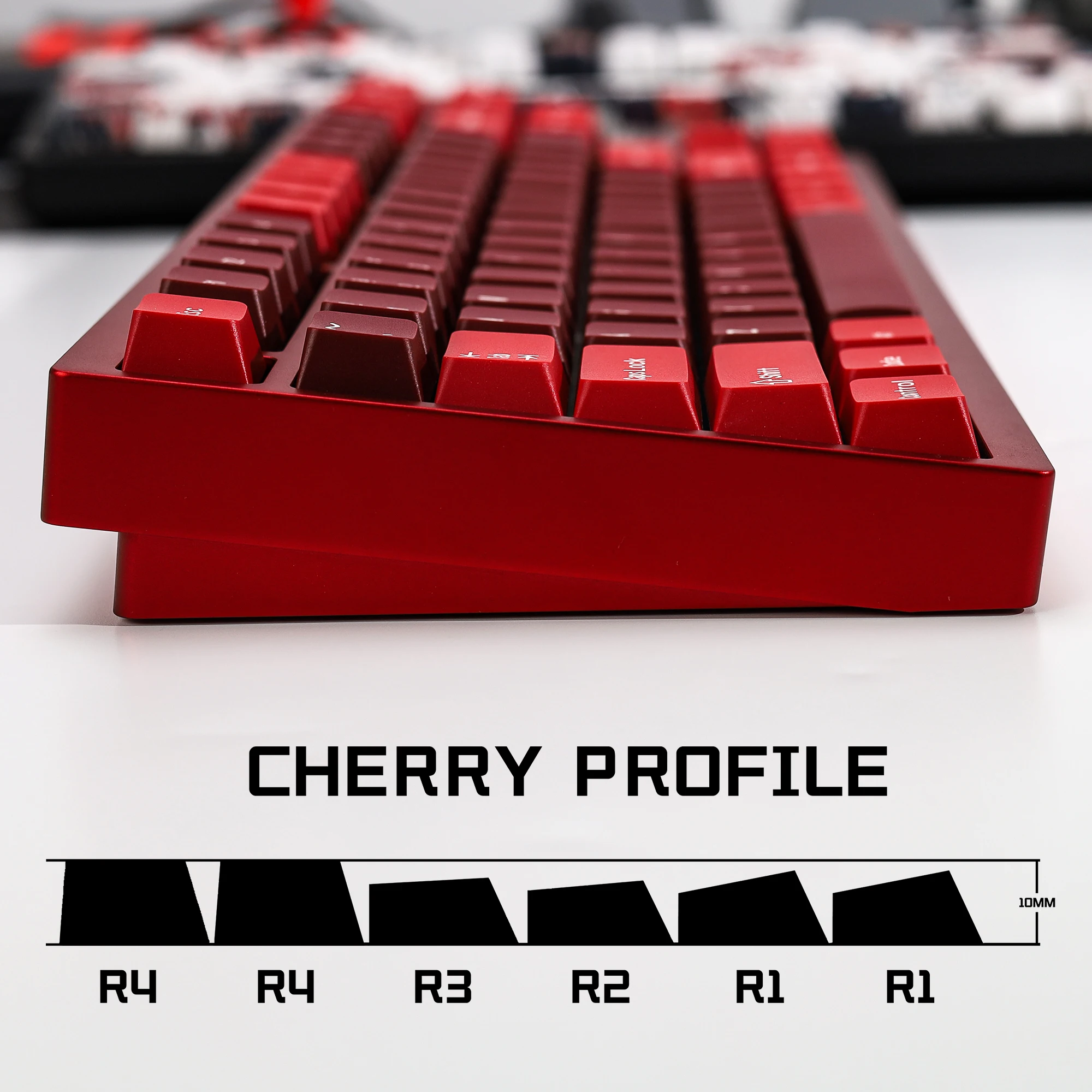 KBDiy GMK Jamon Keycap أحمر ريترو PBT ISO مزدوج النار الكرز الشخصي أغطية المفاتيح لمفاتيح MX 60 غطاء مفتاح ألعاب لوحة المفاتيح الميكانيكية #3