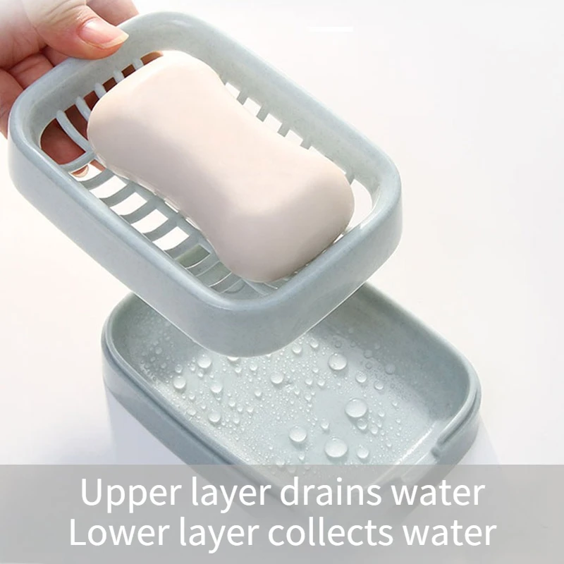1Pc Double Layer Mesh Soap Dish Drain Sponge Holder No Water Pooling Plastic Organizer For Kitchen Bathroom Accessories