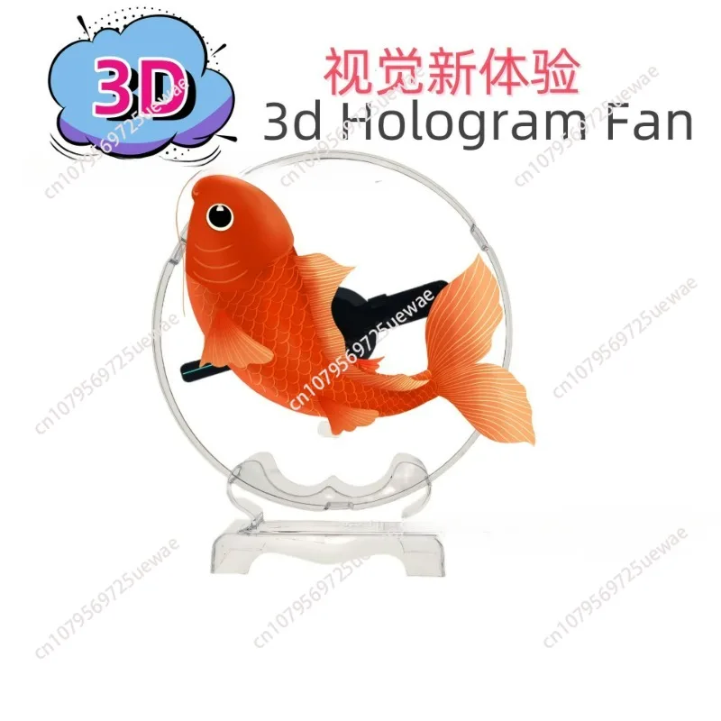 3D Holographic Projector Support Music Player Function Remote Advertise Display Desktop 3D Fan Advertising Logo Light