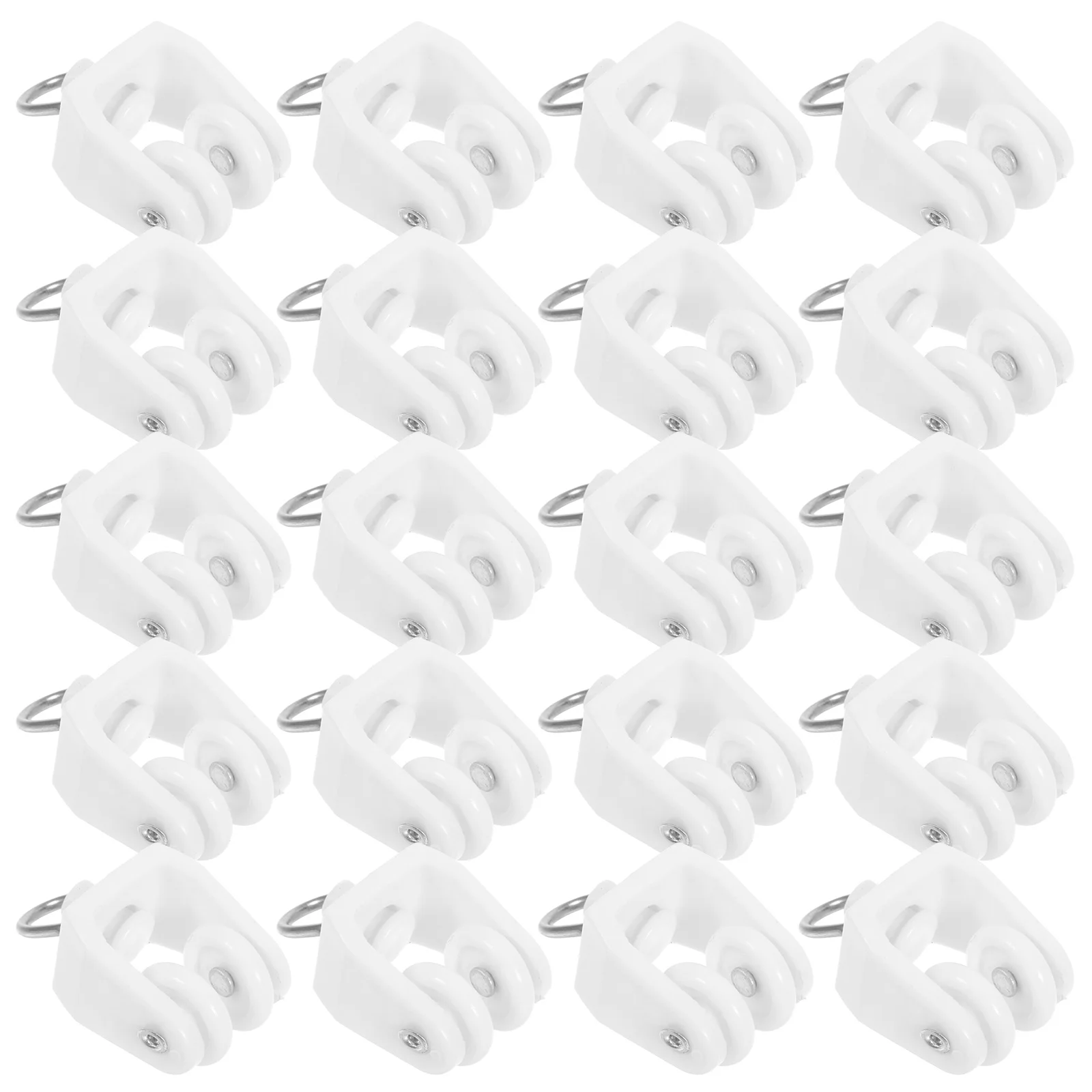 

20 Pcs Silent Curtain Rollers Durable Gliding Smooth Sliding Roller Sliding Window Pulley Inserts Track Rail Ceiling Curtain