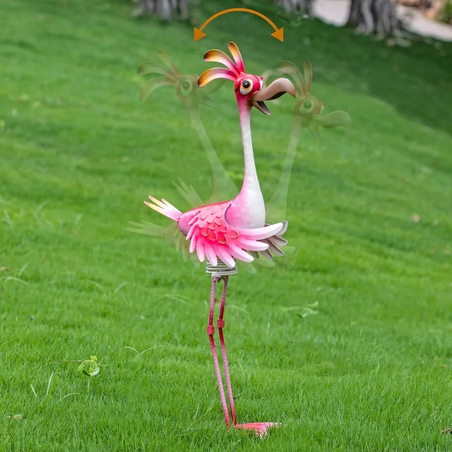 

Flamingo Metal Yard Art Garden Sculpture Flamingo Outdoor Decorations Large Garden Statues for Yard Patio Porch Home for Women