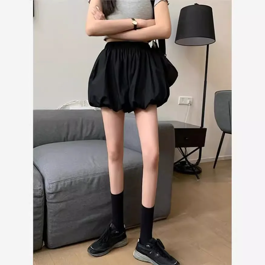 New Style Pumpkin Flower Bud Shorts Women's High Waist Thin Polyester Base Layer Safety Pants Summer Outerwear Casual Skirt