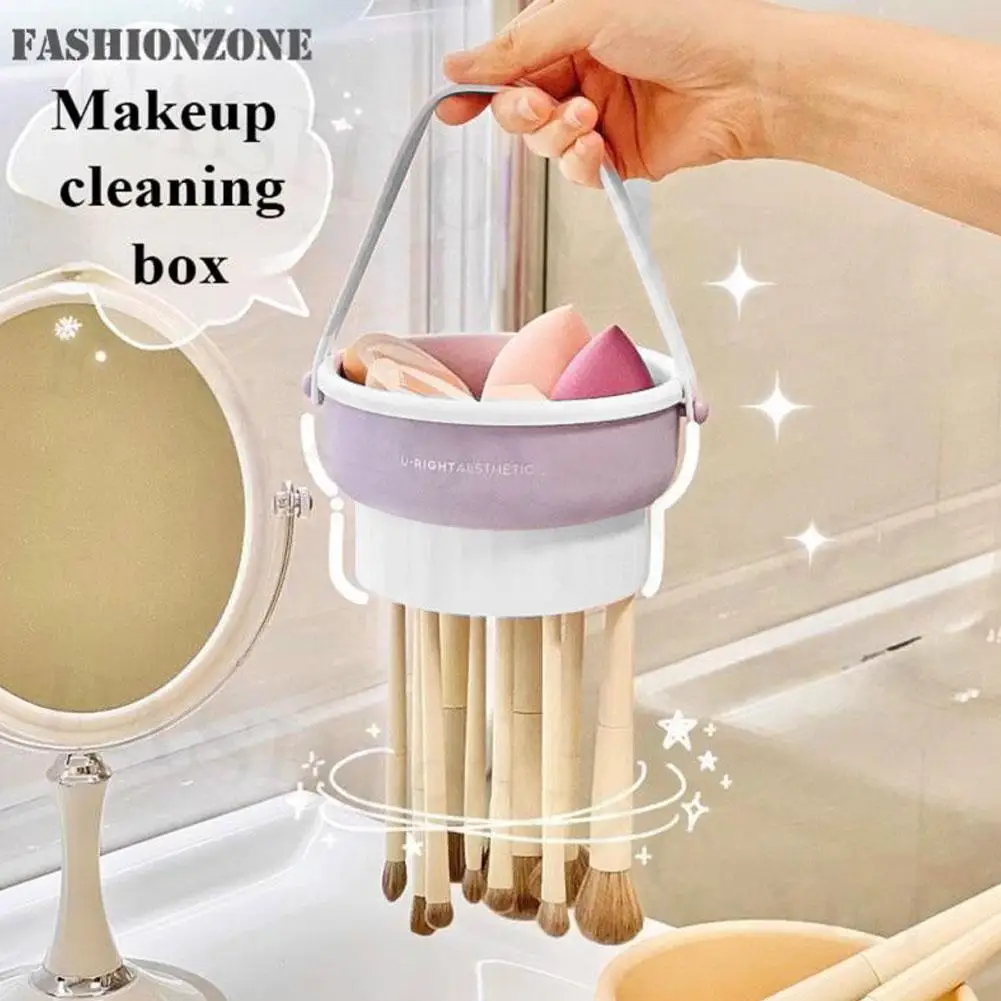 Silicone Washing Bowl Makeup Brush Cleaning Box Puff Drying Storage Box Brush Makeup Rack Accessories Tools Detachable B9N9