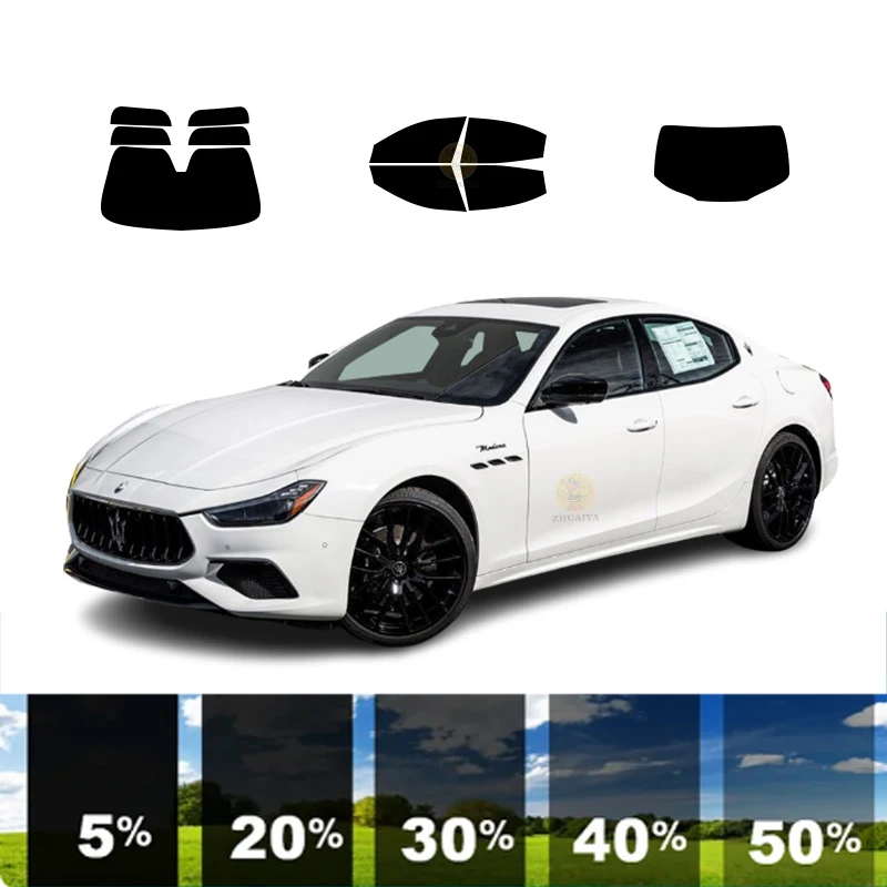 

precut Removable Window Tint Film For Car 100% UVR 5%-70%VLT Heat Insulation Carbon ﻿For MASERATI GHIBLI 4 DR SEDAN 2014-2023