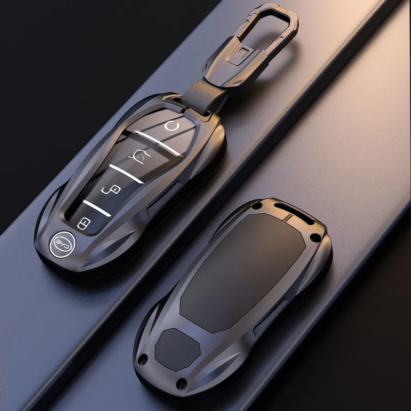 Car Zinc Alloy Key Case Holder Cover For BYD Atto3 Han EV Dolphin Durable Second Song Pro Tang Dm QIn PLUS MAX Yuan Accessories