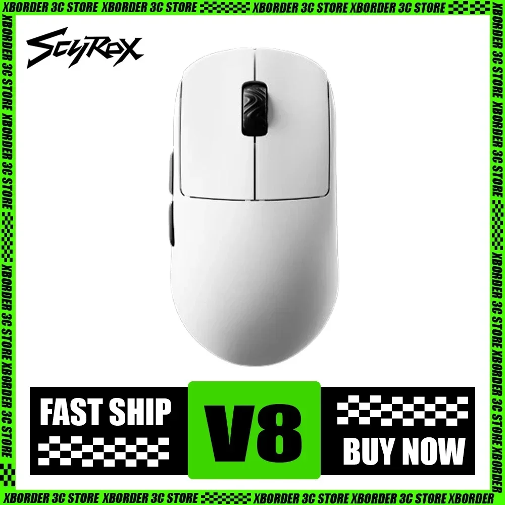 Ready-Stock Scyrox V8 Mouse 8k Return Paw3950 Dual Mode Wireless E-Sports Mouse Ergonomics 36g E-Sports Mice Pc Gamer Accessory