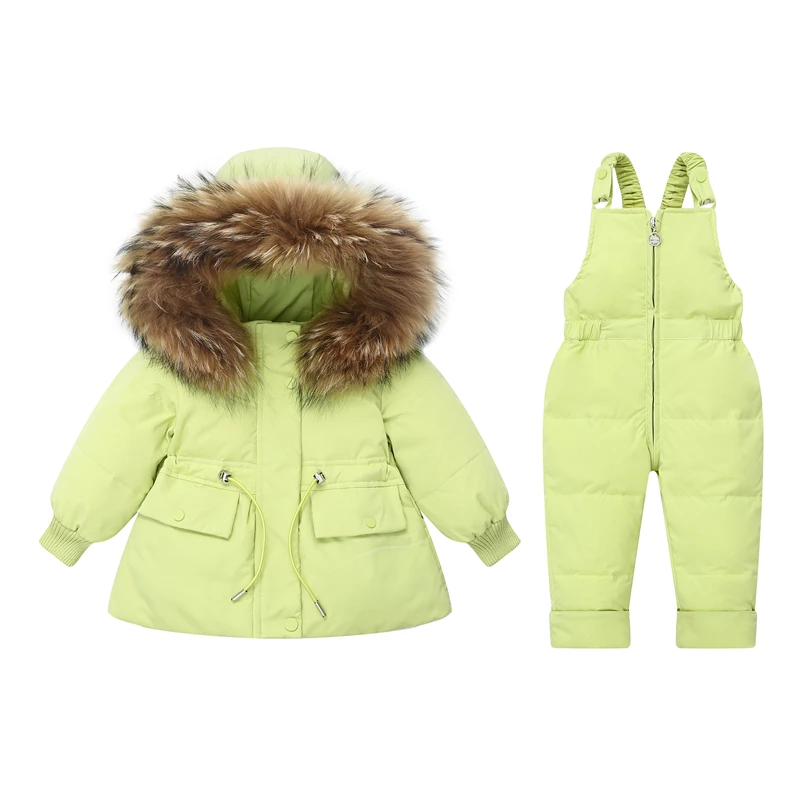 

-30℃ Winter Children Clothing Set 2 Pcs Baby Warm Down Jacket Boy Thick Hooded Coat Jumpsuit Overalls Girl Clothes Kids Snowsuit