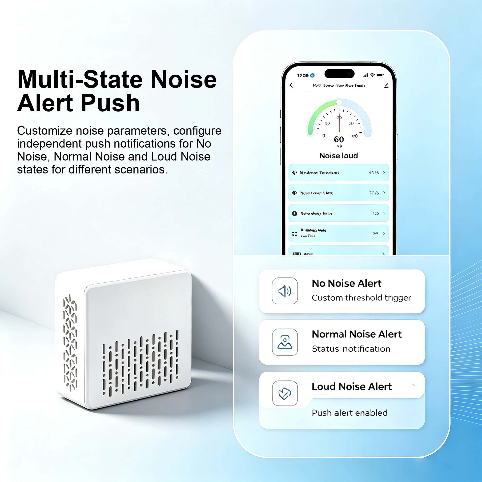 Wifi/Zigbee Tuya Geräuschpegelmesser Schallpegelsensor Umweltgeräuschdetektor Tester Smart Life APP Hausautomatisierungssystem – Detail 6