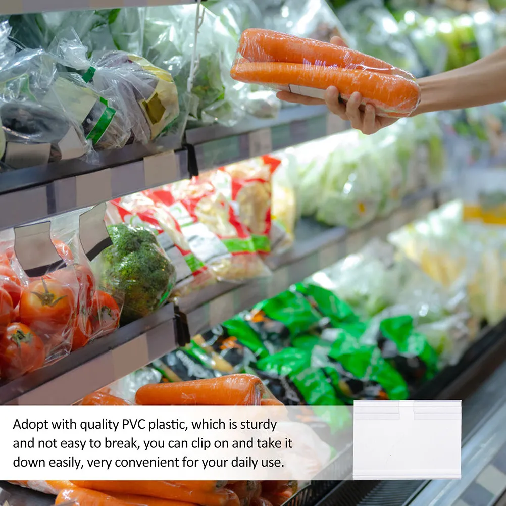 

50Pcs Clear PVC Shelf Label Holder Fits Wire Shelving No Residue Ideal for Grocery Mall Pantry Warehouse Retail Sign