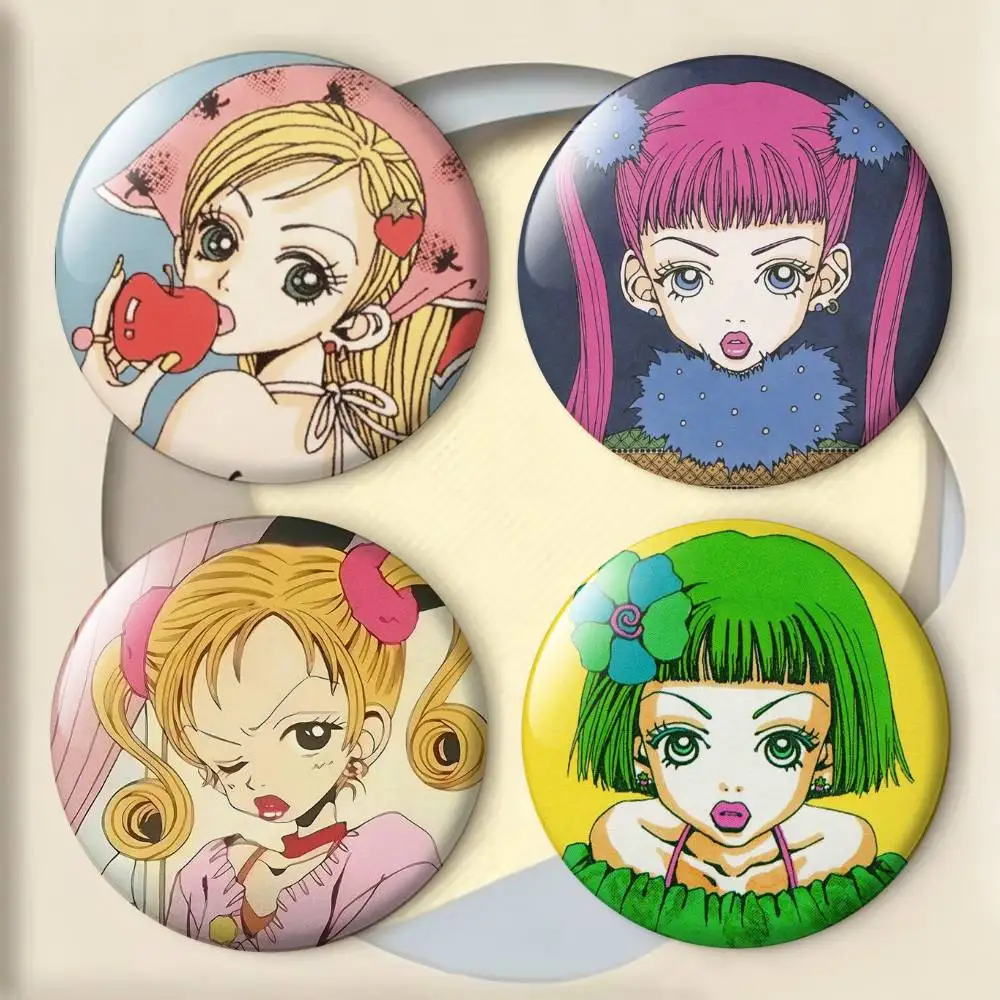 H-Happy Berry Cartoon Laser Badge Creative Pins Brooch for Bag Clothes Hat Decor Gifts Fans Collect