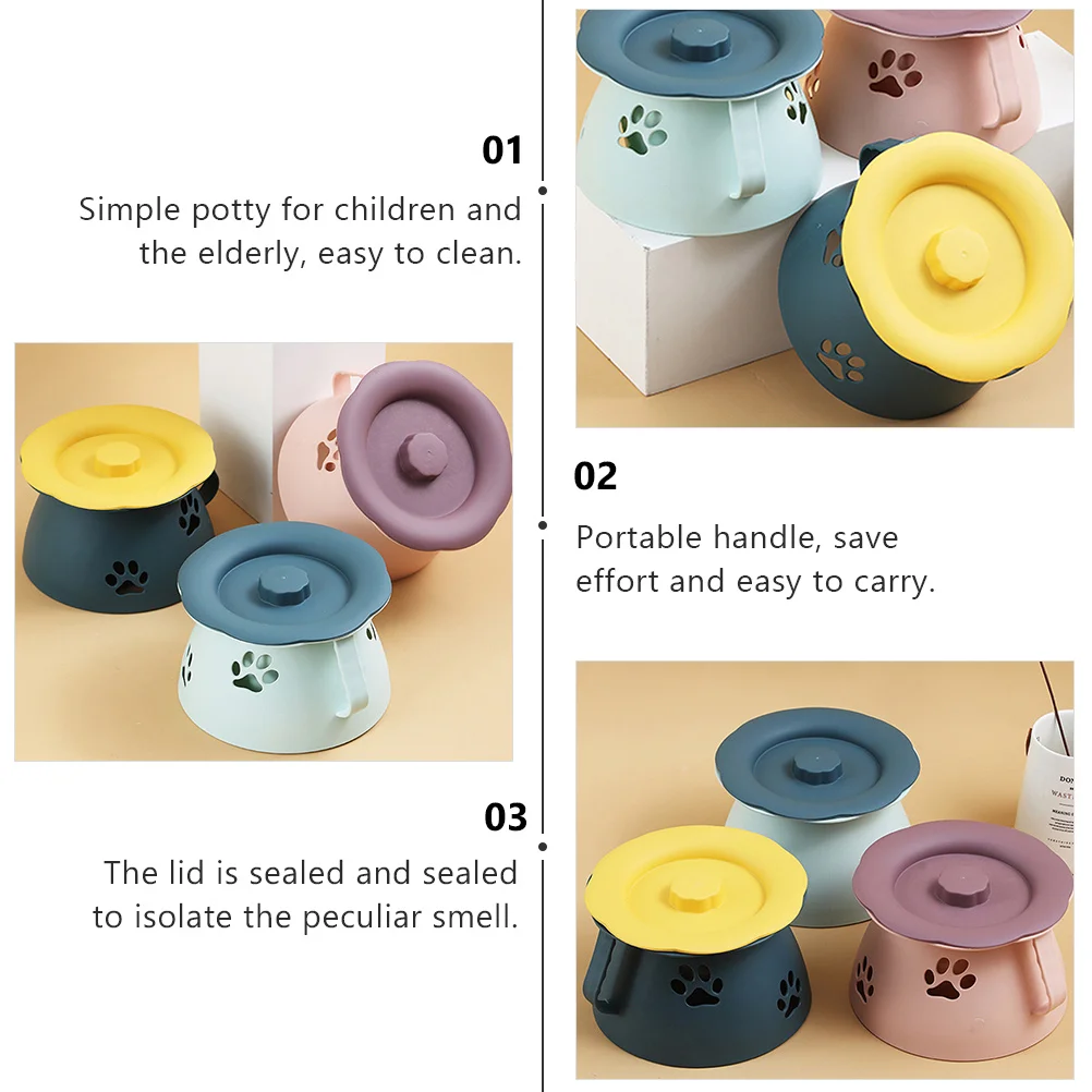 Balde de mictório de plástico portátil, tampa de pote de câmara portátil, casa, idosos, peido higiênico, durável, instalação de banheiro, fácil de transportar