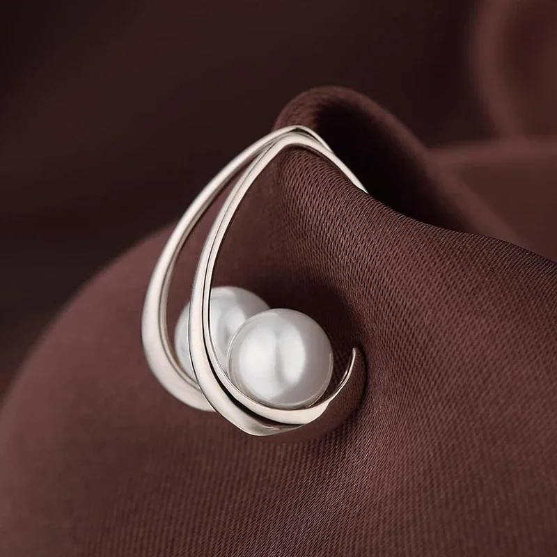 Huitan Modern Elegant Drop Earrings with Imitation Pearl Simple Stylish Accessories for Women Charms Accessories for Engagement