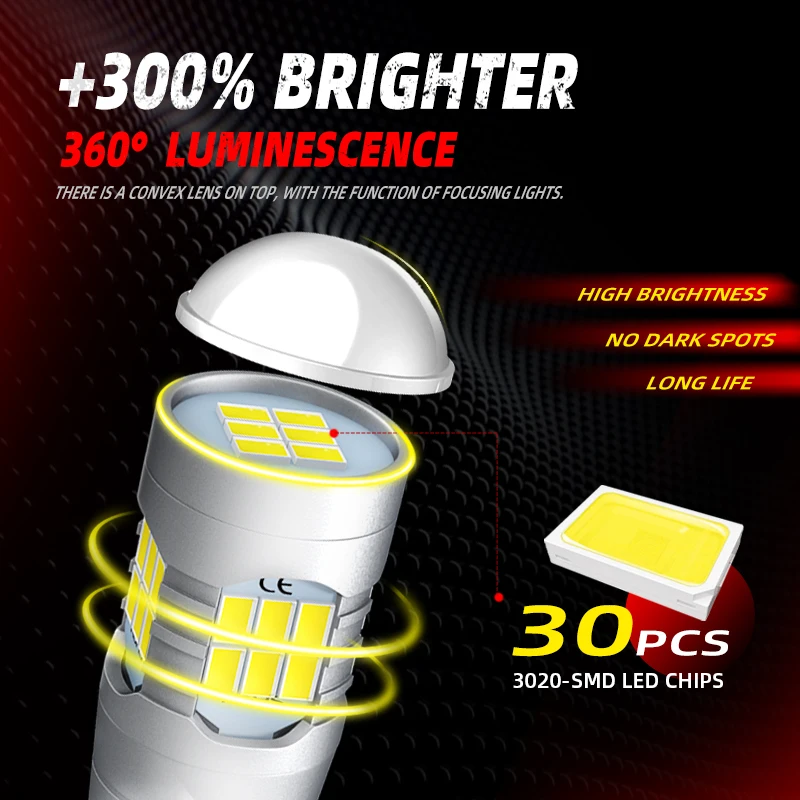 2pcs No Error T20 LED Reverse Light Blubs 7440 W21W Super Bright Xenon White Backup Lamp For Suzuki Jimny SN A6G SX4 Vitara