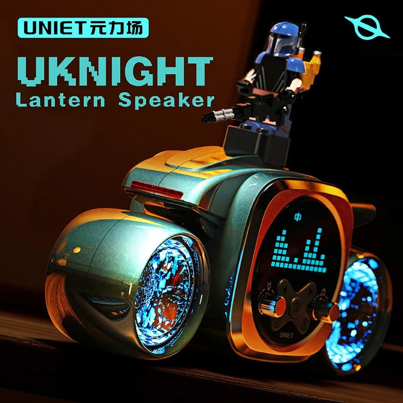 New Bluetooth speaker with light field pixel screen display, dual-engine lighting, trendy table decoration, and creative gift