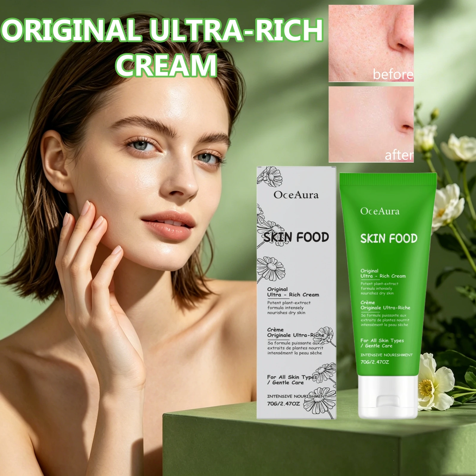 Crème nourrissante multi-effets pour la peau, hydratation intense, soulagement de la sécheresse, amélioration de l'élasticité, unifie le teint, crème hydratante tout-en-un 1