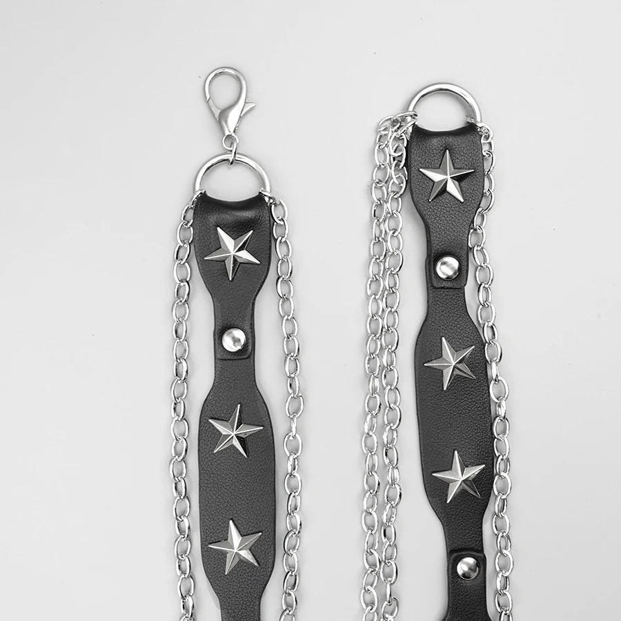 เข็มขัด Pu สไตล์ Cowgirl ตะวันตกพร้อมแหวนโลหะ - เข็มขัดโซ่หมุดย้ําย้อนยุค Y2K สําหรับเดรสและวันหยุด