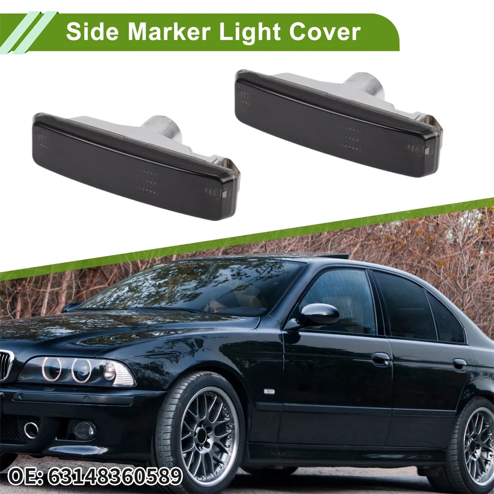 2Pcs Smoke Fender Side Marker Lights Cover Shell For BMW for e39 1997-2003 63148360589 Car Side Marker Light Cover