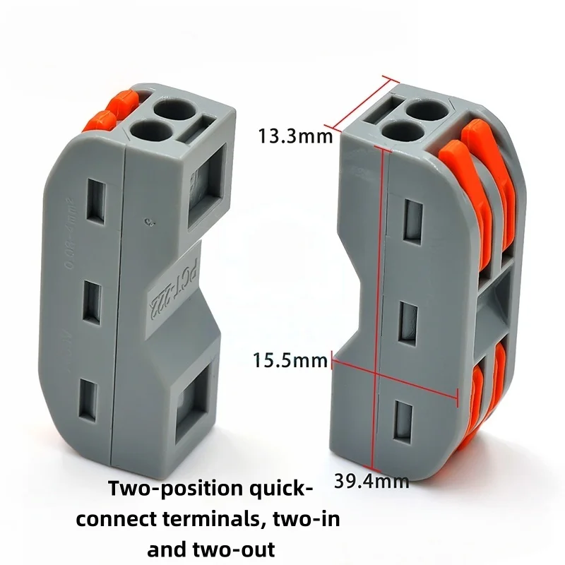 Accesorios para impresora 3D: conector de cable multifunción de dos posiciones, terminal de cableado rápido, con dos entradas y dos salidas