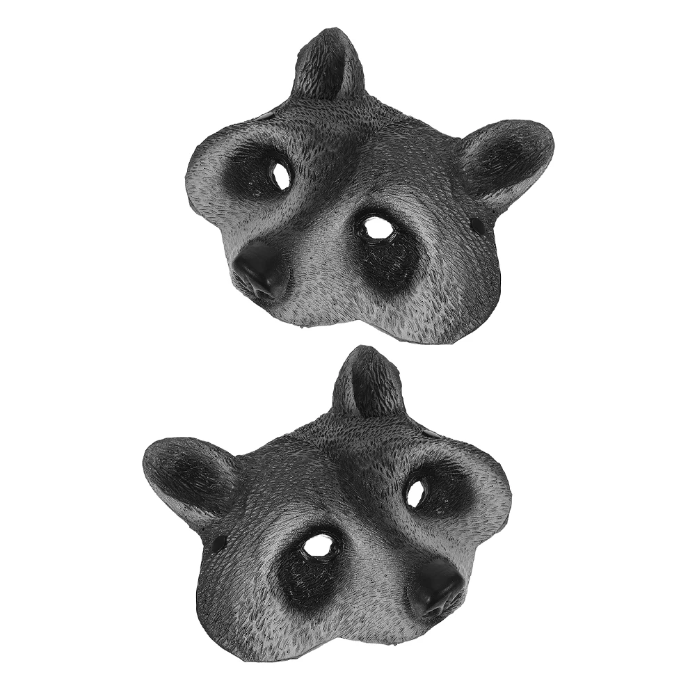

2pcs Halloween Raccoon 3D Realistic Half Face Costume For Cosplay Carnival Party Masquerade Lightweight Universal Fit For Adults