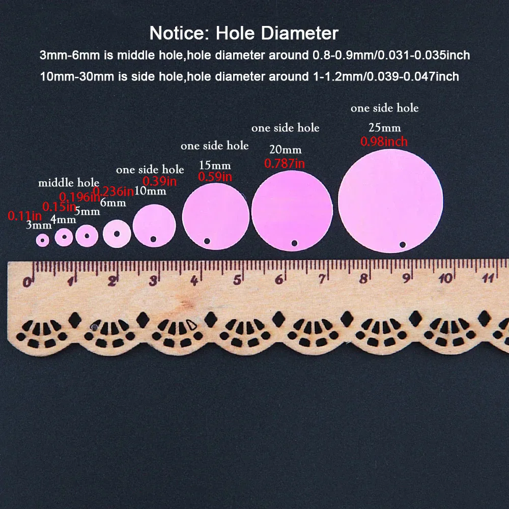Silver Loose Sequin 3-30mm PVC Round Embroidery Sequins Paillette Large Hole for DIY Sewing Craft Art Jewelry Making Accessories
