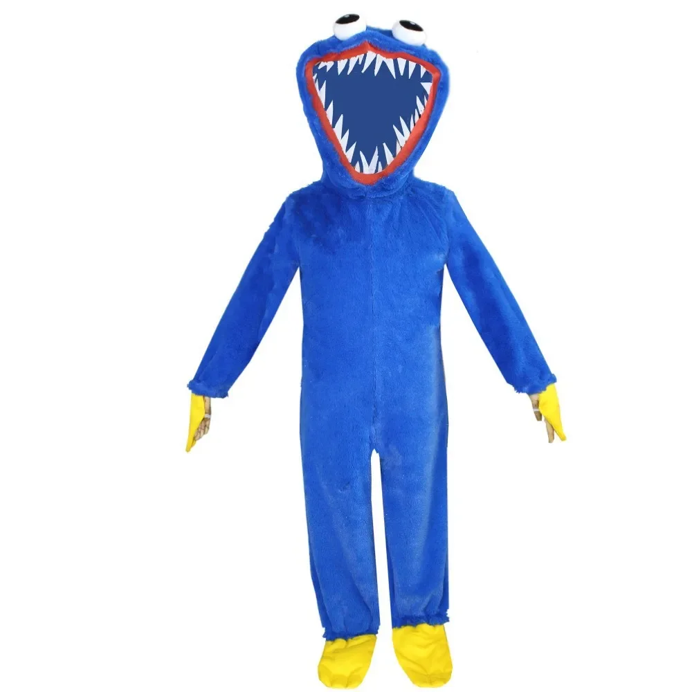 Boy Gril Blue Mouth Monster Role Playing Costume Time Game jumpsuit Kigurumi Plush Toy Party Christmas Gift