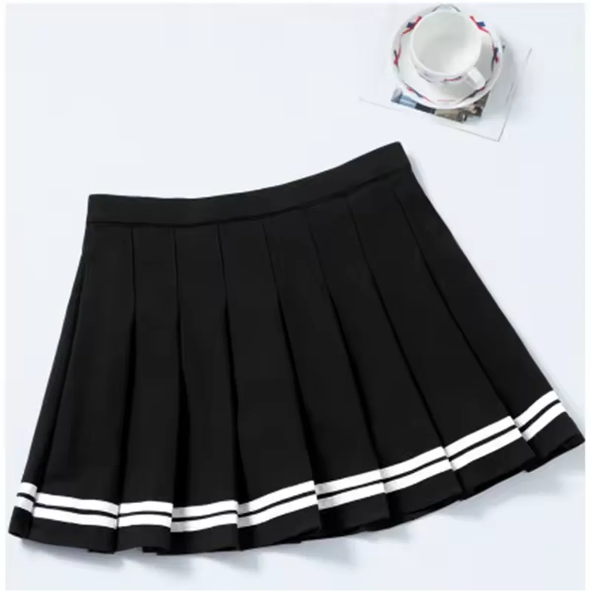 BWQ Fashion Preppy Style Pleated Skirts Women Spring Summer New A Line Short Dress Sweet Girl High Waist Petchwork Skirt Street