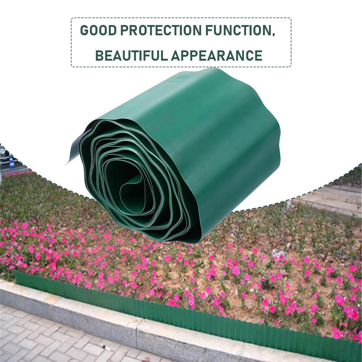 

1 Roll 9M Green Pp Plastic Landscape Edging Fence Durable Garden Border For Diy Yard Mulch Retaining Raised Bed Lawn Divider