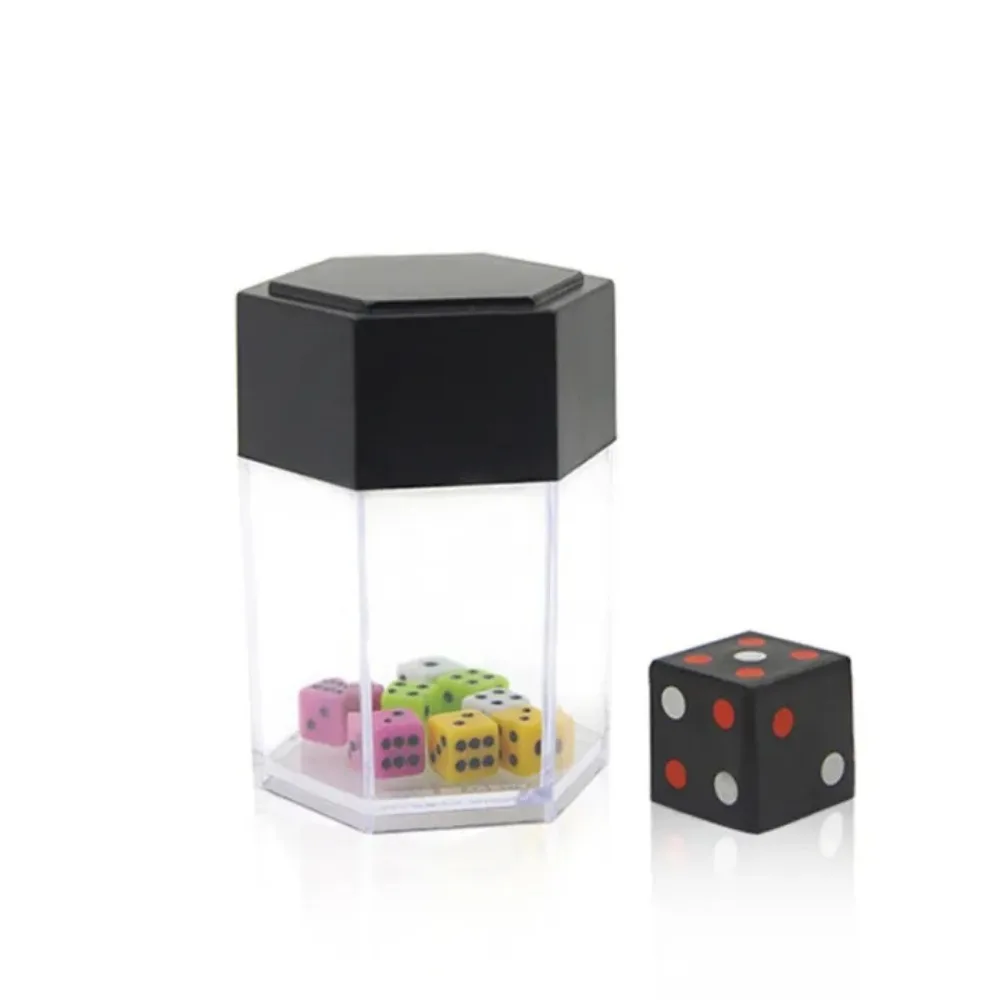 Novelty Funny Black Explosion Dice Adult Prank Close-up Performance Magic Show Surprise Prop Transformation Into 8 Small Dices