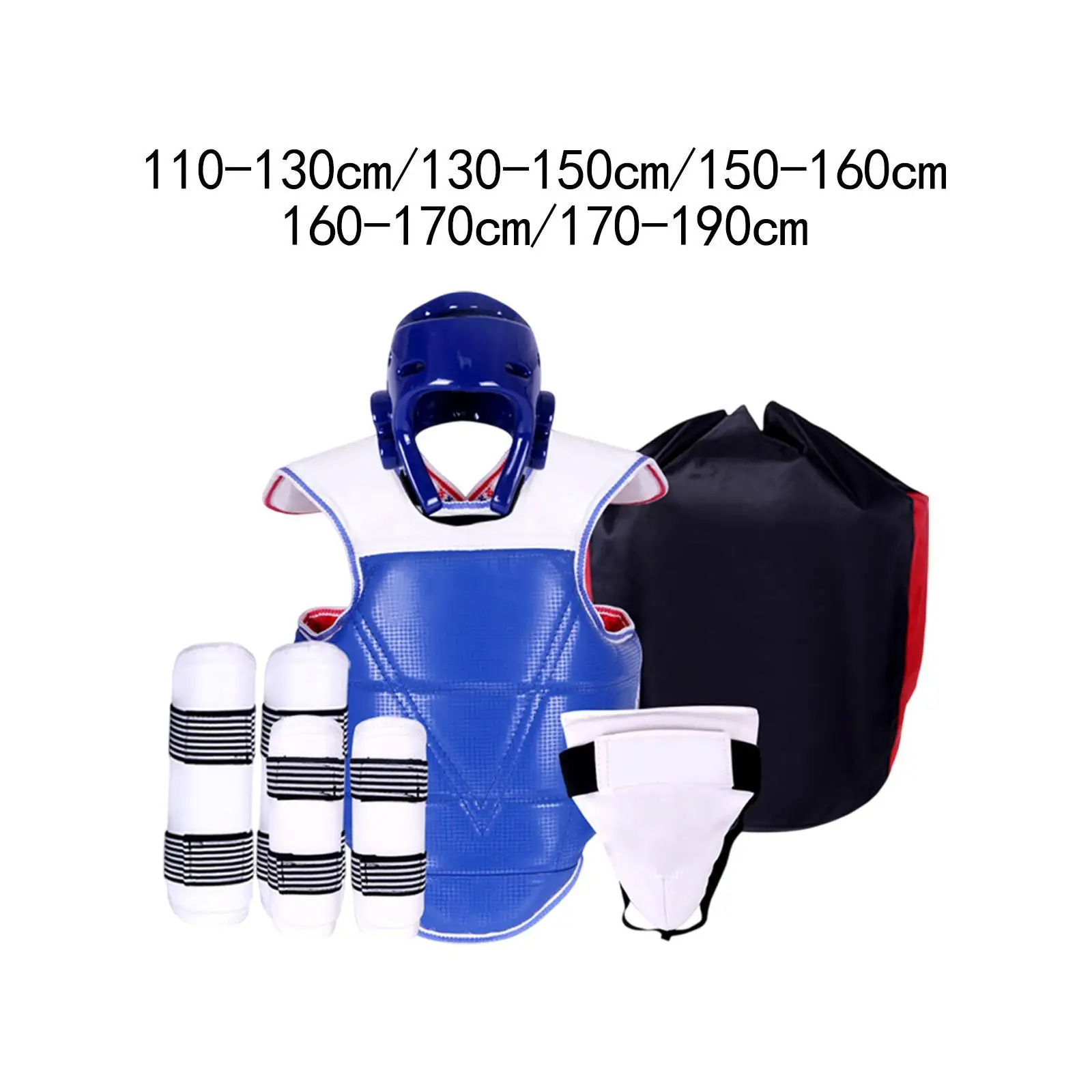 5 Pieces Taekwondo Protective Gear Full Protection for Kickboxing MMA Sanda