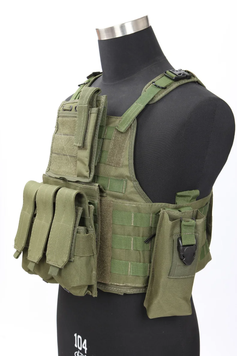 Molle Tactical Vest With Magazine Pouches Storage Bag Combat Vest Airsoft Training Hunting Body Armor