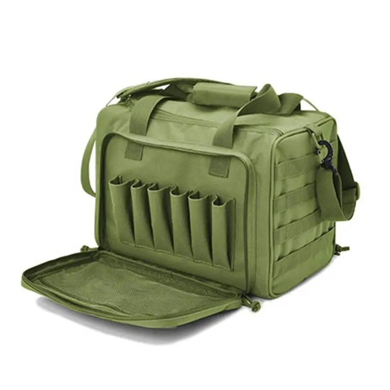 Gun Range opbergtas Molle-systeem Outdoor jachtaccessoire Nylon Gun Tactical Case Bags Pistol Tool Schoudertas Sniper Zwart - afbeelding 1