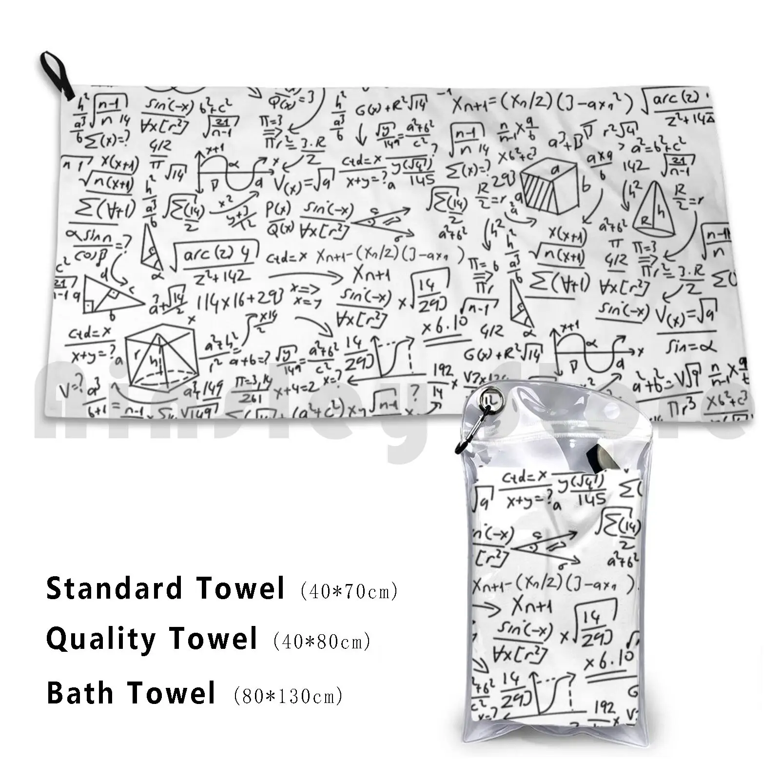 Math Bath Towel Beach Cushion 1201 Math Science Geek Nerd Funny School Humor Mathematics Physics Teacher Nerdy