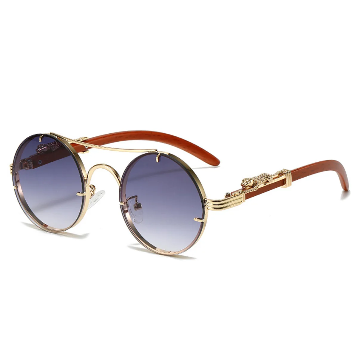 

Retro Steampunk round Fashion Glasses PC Lenses Available in Multiple Colors for Men And Women Party Vacation Travel Photo