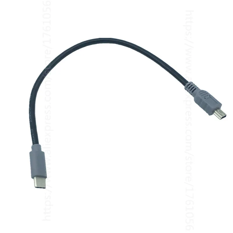 USB 3.1 Type C Male To Mini USB 5 Pin B Male Plug Converter OTG Adapter Lead Data Cable for Mobile Macbook 25cm 100cm